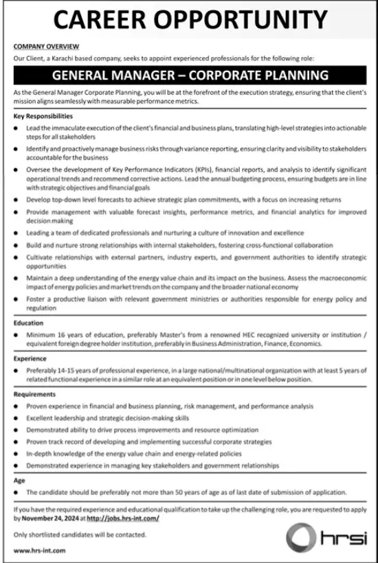 Chief Commercial Officer at HRSI Karachi