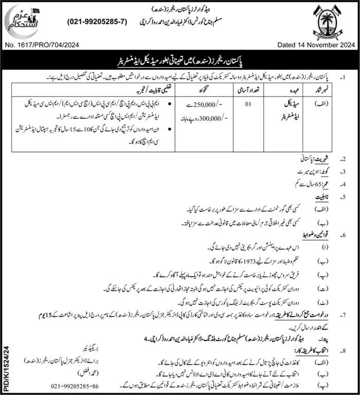 Government Jobs In Pakistan Rangers